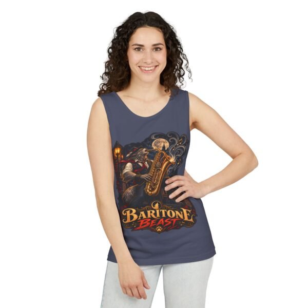 Baritone Beast Tank Top — Vintage Jazz Saxophone Musician Graphic