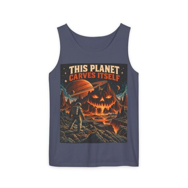 Halloween Astronaut Tank – "This Planet Carves Itself" Graphic Tank Top