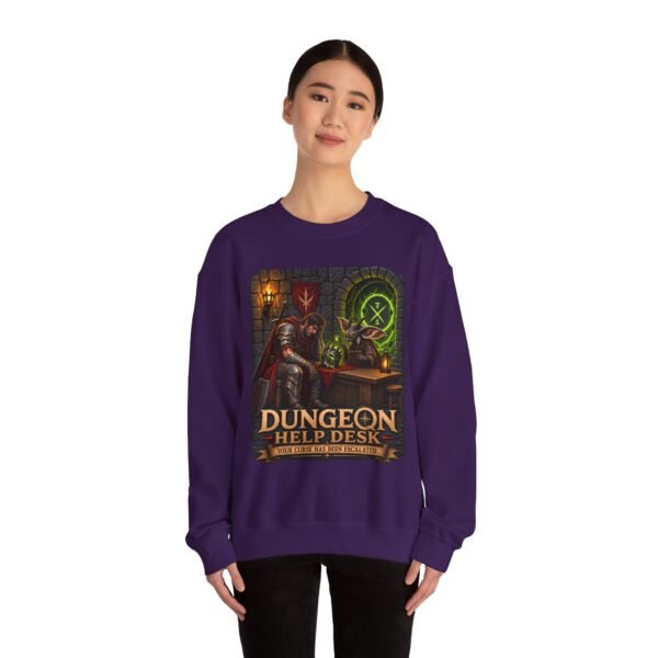 Dungeon Help Desk Crewneck Sweatshirt — RPG Gamer Cozy Pullover