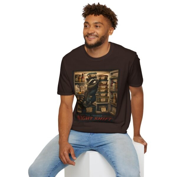 Night Shift Raccoon T-Shirt — Vintage Animal Illustration Tee