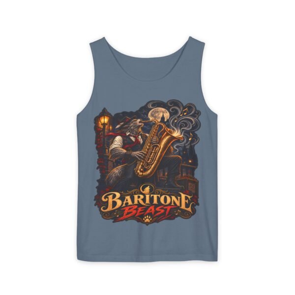 Baritone Beast Tank Top — Vintage Jazz Saxophone Musician Graphic