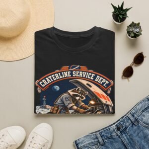 Craterline Service Dept. T-Shirt — Vintage Space Raccoon Mechanic Tee