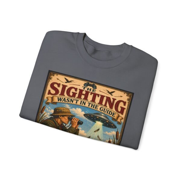 Birdwatching Crewneck Sweatshirt — “The Sighting Wasn’t in the Guide” Vintage Nature Graphic