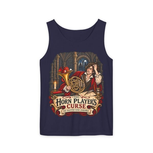 Horn Player's Curse Tank Top — Gothic Horn Music Graphic Tee