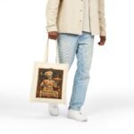 Moonrise Bakehouse Tote Bag — Halloween Skeleton Baker Canvas Grocery Tote
