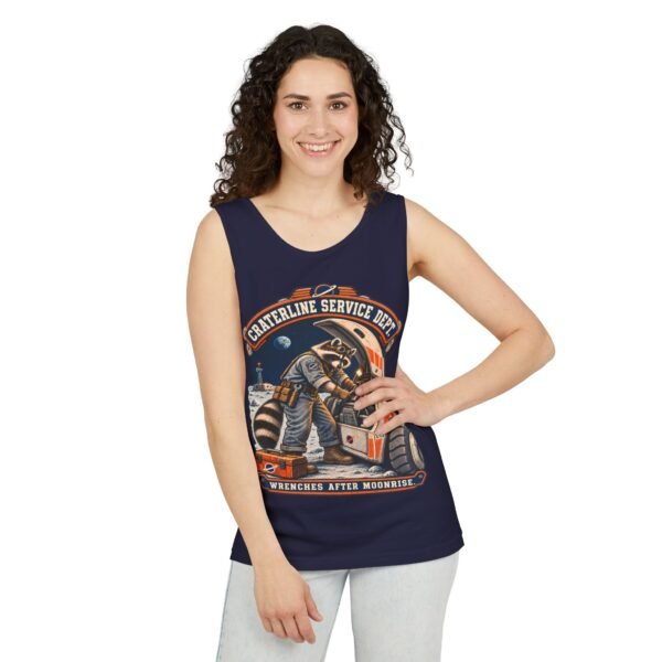 Craterline Service Dept. Tank Top — 'Wrenches After Moonrise' Astronaut Mechanic Tank