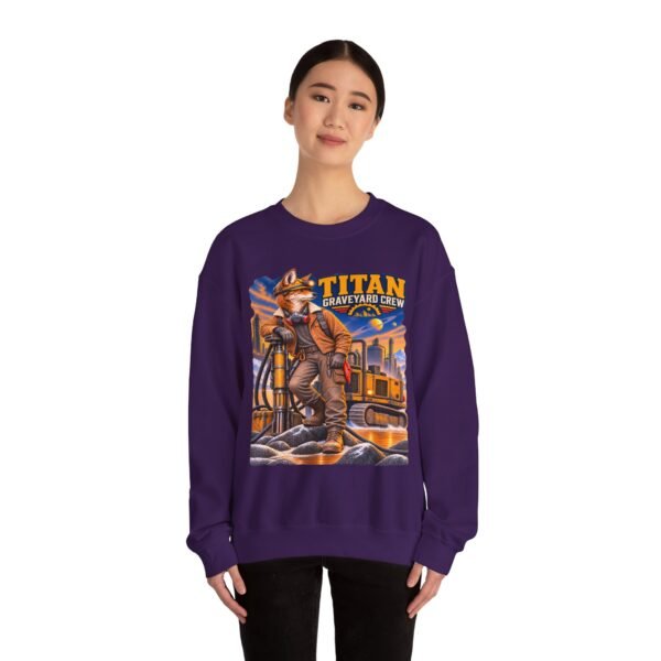 Titan Graveyard Crew Sweatshirt — Construction Equipment & Operator Graphic Crewneck