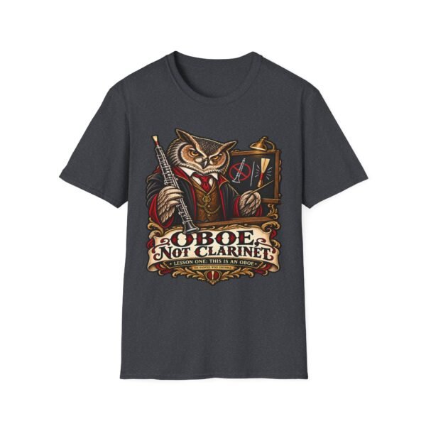 Owl Conductor T-Shirt — “Oboes Not Clarinets” Vintage Musician Tee