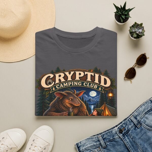 Cryptid Camping Club T-Shirt — Retro Bigfoot Sasquatch Camp Graphic Tee