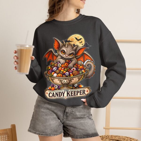 Candy Keeper Sweatshirt — Cute Bat Cat Halloween Crewneck