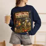 They Came For The Heirlooms Crewneck Sweatshirt — Vintage Garden Harvest Graphic