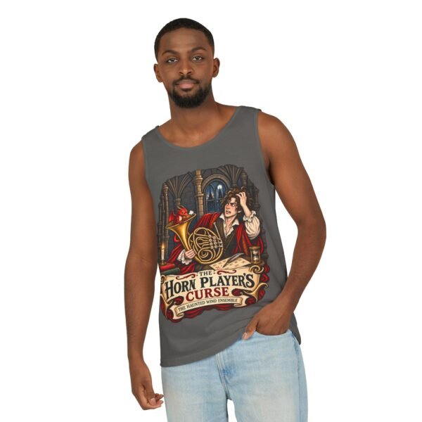 Horn Player's Curse Tank Top — Gothic Horn Music Graphic Tee