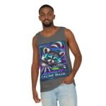 Midnight Cache Raid Tank Top — Retro Neon Raccoon Graphic Tank