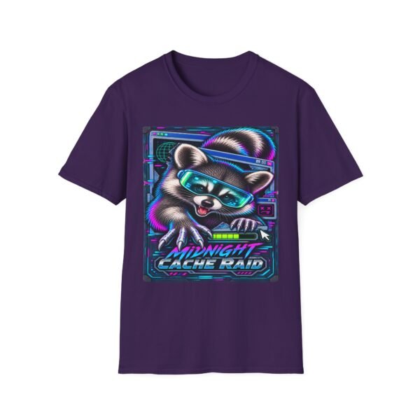 Midnight Cache Raid T‑Shirt — Neon Cyber Raccoon Graphic Tee