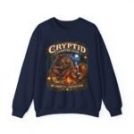 Cryptid Camping Club Sweatshirt — 'We Share the Campsite Now' Cozy Crewneck