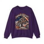 Crewneck Sweatshirt — "Craterline Service Dept. — Wrenches After Moonrise" Raccoon Astronaut Mechanic Graphic