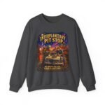 Interplanetary Pit Stop Crewneck Sweatshirt — Retro Space Roadtrip Graphic
