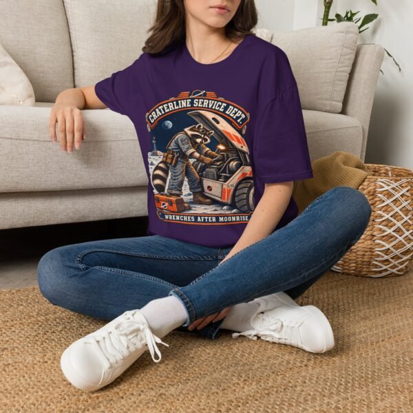 Craterline Service Dept. T-Shirt — Vintage Space Raccoon Mechanic Tee