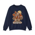 Candy Keeper Sweatshirt — Cute Bat Cat Halloween Crewneck