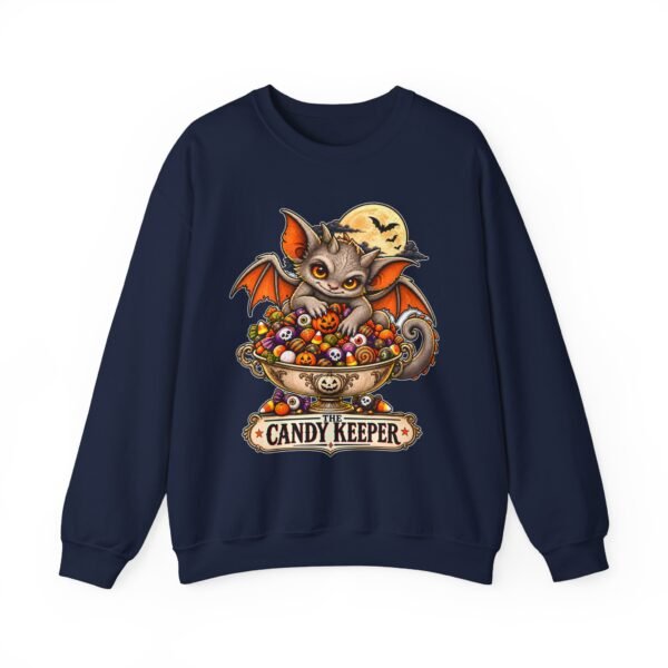 Candy Keeper Sweatshirt — Cute Bat Cat Halloween Crewneck