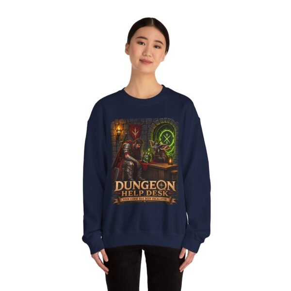 Dungeon Help Desk Crewneck Sweatshirt — RPG Gamer Cozy Pullover