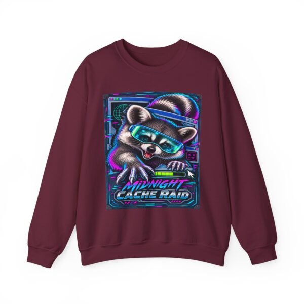 Midnight Cache Raid Sweatshirt — Retro Raccoon Graphic Crewneck