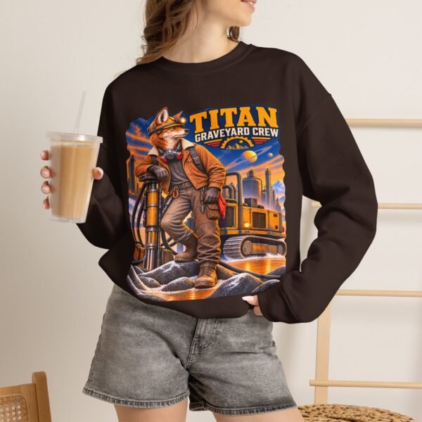 Titan Graveyard Crew Sweatshirt — Construction Equipment & Operator Graphic Crewneck