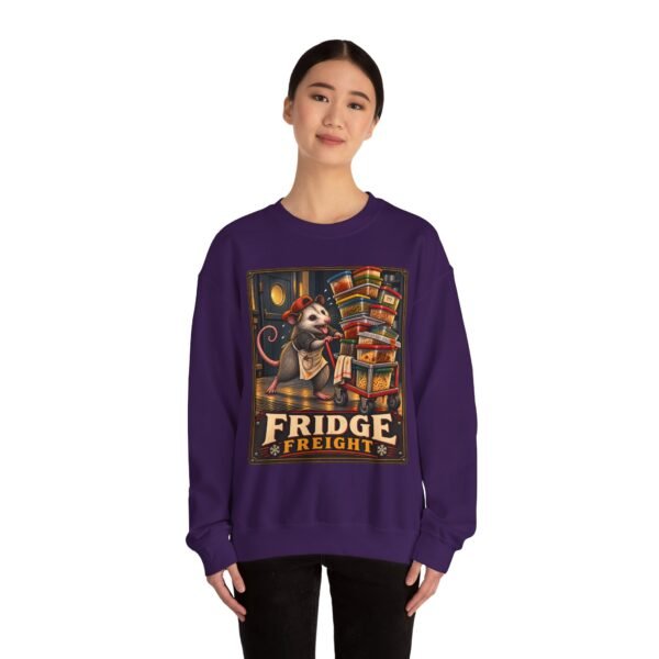 Fridge Freight Crewneck Sweatshirt — Cute Possum Delivery Vintage Poster