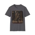 Bari-Sax Jazz T-Shirt — Vintage Haunted Jazzman Graphic Tee
