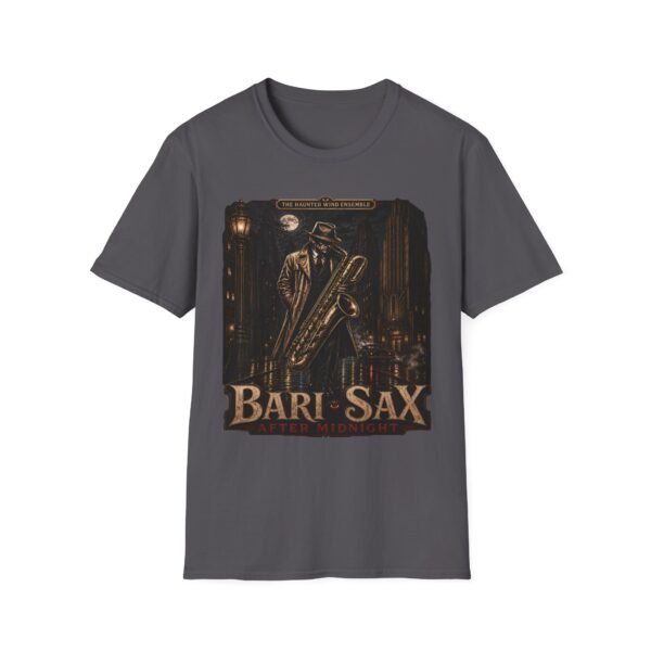 Bari-Sax Jazz T-Shirt — Vintage Haunted Jazzman Graphic Tee
