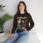 Halloween Alien Crewneck Sweatshirt — “The Doorbell Works in Zero Gravity” Cute Spooky Graphic