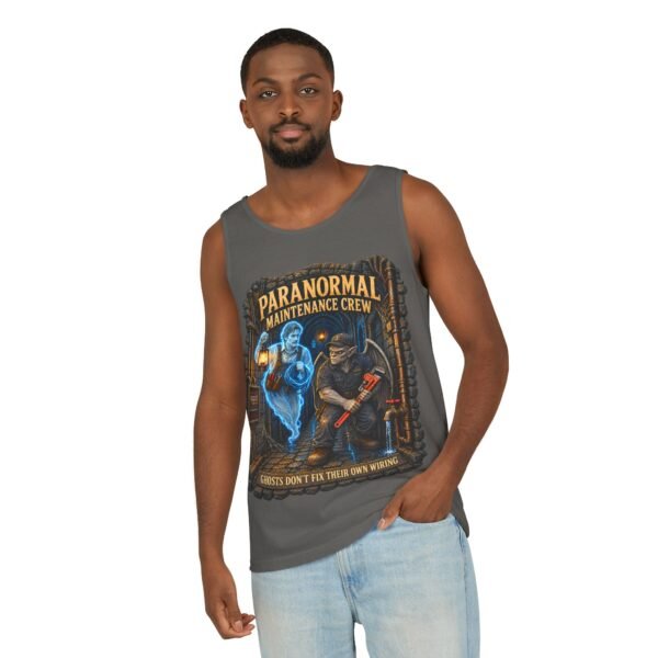 Paranormal Maintenance Crew Tank Top — "Ghosts Don’t Fix Their Own Wiring" Paranormal Repair Graphic