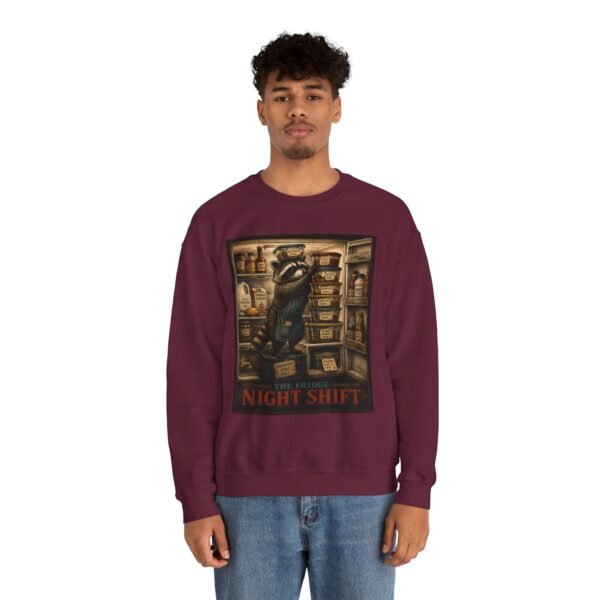 Night Shift Crewneck Sweatshirt — Vintage Bear Night Worker Graphic