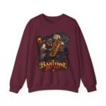 Baritone Beast Sweatshirt — Retro Jazz Saxophone Graphic Crewneck