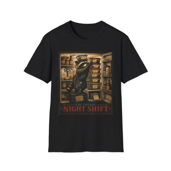 Night Shift Raccoon T-Shirt — Vintage Animal Illustration Tee