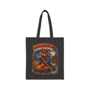 Tote Bag — 'Pumpkin Ferry Keeper' Halloween Pumpkin Boat Illustration