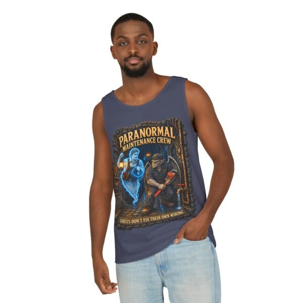 Paranormal Maintenance Crew Tank Top — "Ghosts Don’t Fix Their Own Wiring" Paranormal Repair Graphic