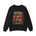 Interplanetary Pit Stop Crewneck Sweatshirt — Retro Space Roadtrip Graphic