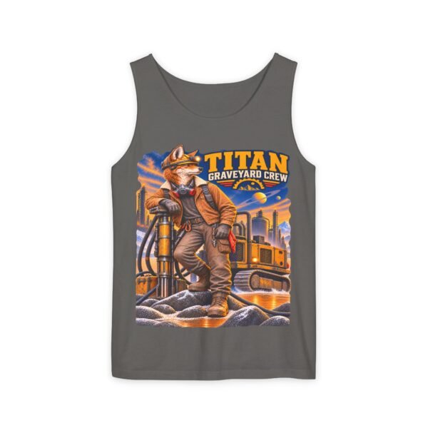 Titan Graveyard Crew Tank Top — Construction Fox Graphic Worksite Tee
