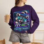 Midnight Cache Raid Sweatshirt — Retro Raccoon Graphic Crewneck