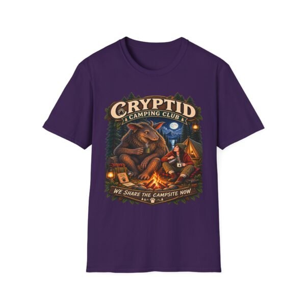 Cryptid Camping Club T-Shirt — Retro Bigfoot Sasquatch Camp Graphic Tee