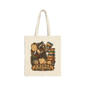 Tote Bag — 'Fridge Archaeologist' Raccoon Vintage Grocery Canvas Tote