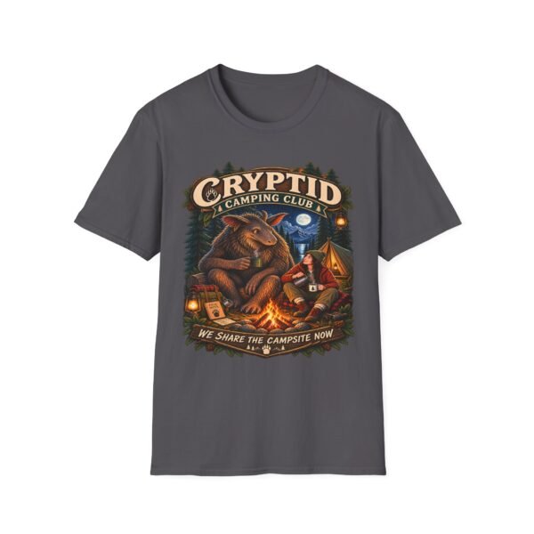 Cryptid Camping Club T-Shirt — Retro Bigfoot Sasquatch Camp Graphic Tee