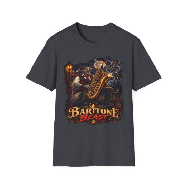 Baritone Beast T-Shirt — Vintage Jazz Saxophone Night Music Tee