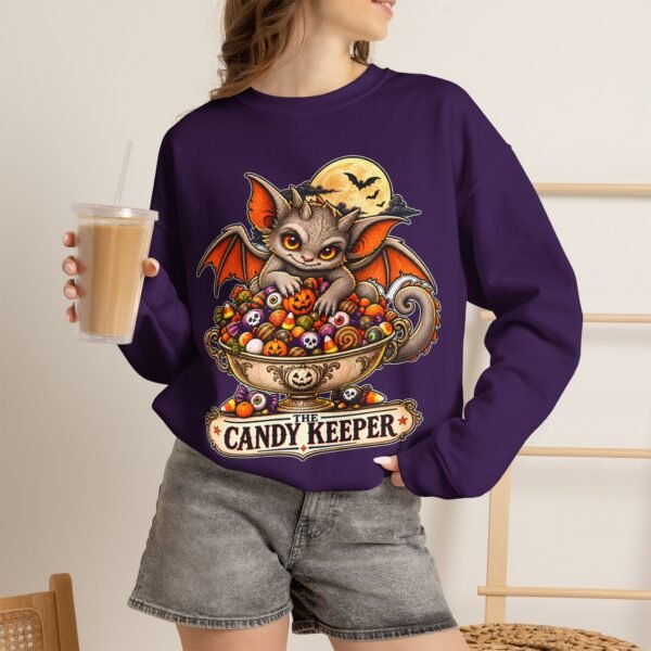 Candy Keeper Sweatshirt — Cute Bat Cat Halloween Crewneck