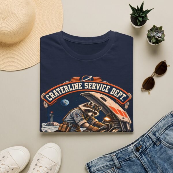 Craterline Service Dept. T-Shirt — Vintage Space Raccoon Mechanic Tee