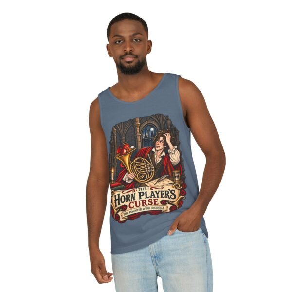 Horn Player's Curse Tank Top — Gothic Horn Music Graphic Tee