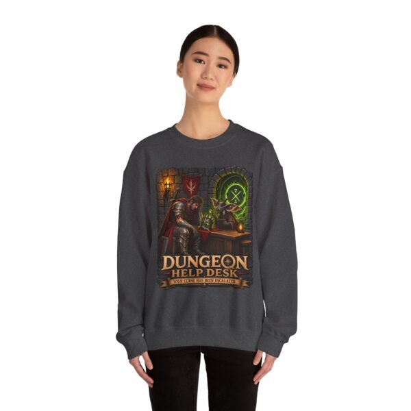Dungeon Help Desk Crewneck Sweatshirt — RPG Gamer Cozy Pullover