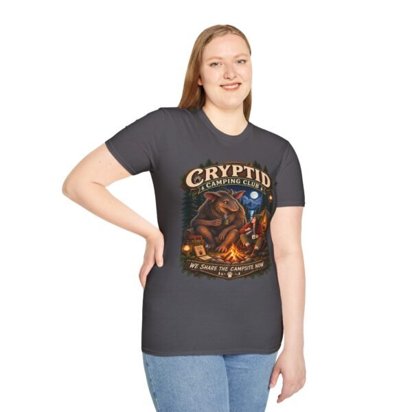 Cryptid Camping Club T-Shirt — Retro Bigfoot Sasquatch Camp Graphic Tee