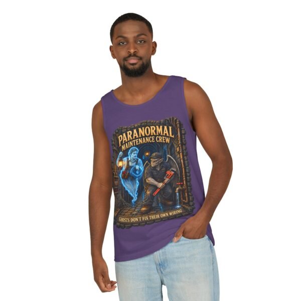 Paranormal Maintenance Crew Tank Top — "Ghosts Don’t Fix Their Own Wiring" Paranormal Repair Graphic